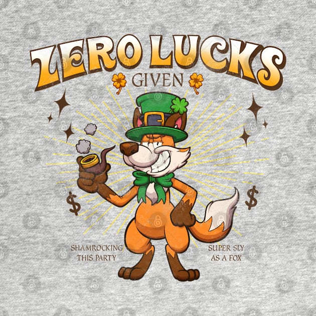 Zero Lucks Given Cartoon St Patrick’s Day Fox by TheMaskedTooner